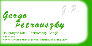 gergo petrovszky business card